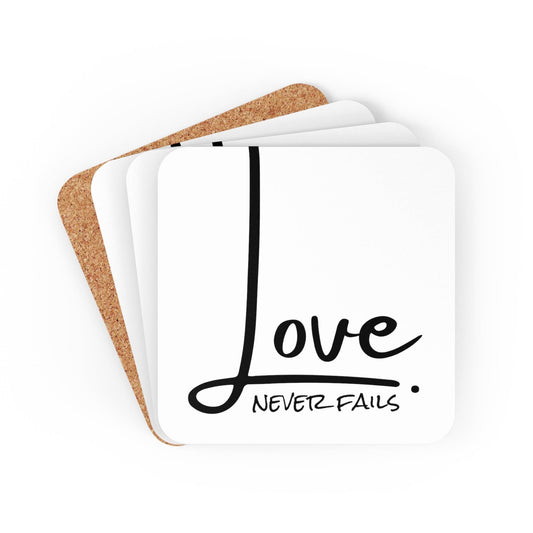 Coaster Set of 4 for Drinks Love Never Fails-0