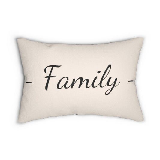 Decorative Lumbar Throw Pillow - Family - Beige Black-0